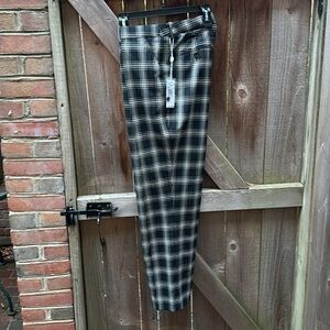Michael Kors black with white plaid patterned pants